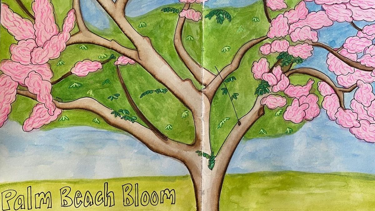 Drawing of a blooming tree